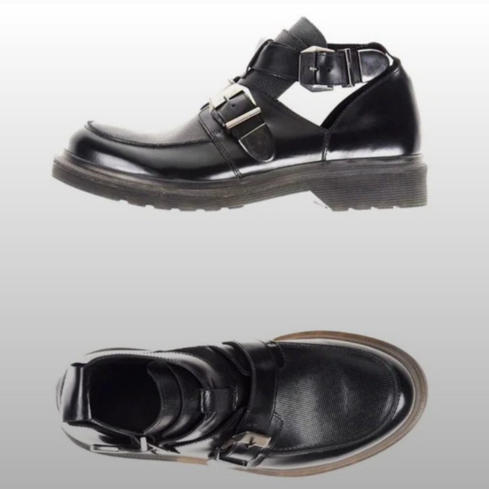 LEQARANT genuine leather high top moccasin, cutout style, made in Italy EU 39